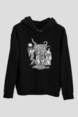 Azarath Baskılı Unisex Siyah Kapüşonlu Sweatshirt