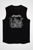 Azarath Baskılı Unisex Siyah Kolsuz Tişört - Tshirt