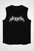 Azarath Baskılı Unisex Siyah Kolsuz Tişört - Tshirt