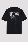 Azarath Baskılı Unisex Siyah Oversize Tişört - Tshirt