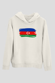 Azerbaycan Beyaz Unisex Kapşonlu Sweatshirt