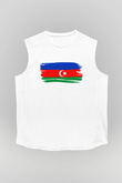 Azerbaycan Beyaz Unisex Kolsuz Tişört