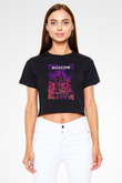 Aziz Vasil Katedrali Siyah  Crop Top Tişört