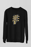 B.B. King Baskılı Unisex Siyah Sweatshirt