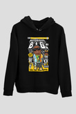 B.I.G Baskılı Unisex Siyah Hoodie