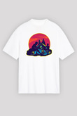 Babalar Günü Baskılı Beyaz Unisex Oversize Tişört - Tshirt
