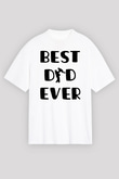 Babalar Günü Baskılı Beyaz Unisex Oversize Tişört - Tshirt