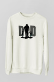 Babalar Günü Baskılı Beyaz Unisex Sweatshirt
