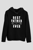 Babalar Günü Baskılı Unisex Siyah Hoodie