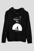 Babalar Günü Baskılı Unisex Siyah Hoodie