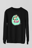 Babalar Günü Baskılı Unisex Siyah Sweatshirt