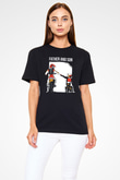 Babalar Günü Baskılı Unisex Siyah Tişört - Tshirt