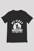 Babalar Günü Baskılı Unisex Siyah V Yaka Tişört - Tshirt