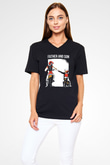Babalar Günü Baskılı Unisex Siyah V Yaka Tişört - Tshirt