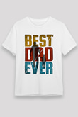 Babalar Günü Unisex Baskılı Beyaz Tişört - Tshirt