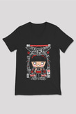 Baby Metal Baskılı Unisex Siyah V Yaka Tişört