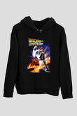 Back to the Future Geleceğe Dönüş Siyah Unisex Hoodie