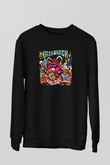 Backtrack Baskılı Unisex Siyah Sweatshirt