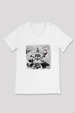 Backyard Babies Baskılı Unisex Beyaz V Yaka Tişört