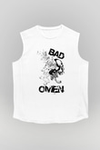 Bad Omens Baskılı Beyaz Unisex Kolsuz Tişört - Tshirt
