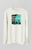 Bad Religion Baskılı Unisex Beyaz Sweatshirt