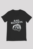 Bad Religion Siyah Unisex V Yaka Tişört T-Shirt