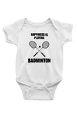Badminton Baskılı Beyaz Bebek Body - Zıbın