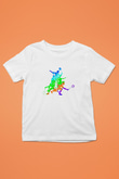 Badminton Baskılı Unisex Beyaz Çocuk Tişört - Tshirt