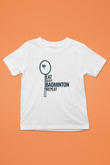Badminton Baskılı Unisex Beyaz Çocuk Tişört - Tshirt