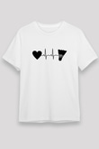 Badminton Baskılı Unisex Beyaz Tişört - Tshirt