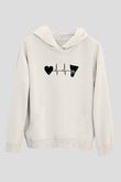 Badminton Baskılı Unisex Ekru Hoodie