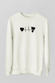 Badminton Baskılı Unisex Ekru Sweatshirt