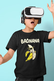 Badnana Muz Baskılı Unisex Siyah  Çocuk Tişört