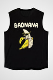 Badnana Muz Baskılı Unisex Siyah  Kolsuz Tişört