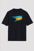Bahamalar - Bahamas Bayrağı Baskılı Unisex Siyah Oversize Tişört