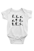 Bahçıvan Baskılı Beyaz Unisex Bebek Body - Zıbın