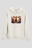 Baki The Grappler Baskılı Beyaz Unisex Hoodie