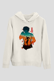 Baki The Grappler Baskılı Beyaz Unisex Hoodie