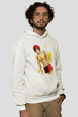Baki The Grappler Baskılı Beyaz Unisex Hoodie
