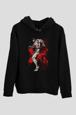 Baki The Grappler Baskılı Unisex Siyah Hoodie