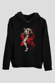Baki The Grappler Baskılı Unisex Siyah Hoodie