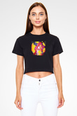 Balance and Composure Baskılı Unisex Siyah Crop Top Tişört