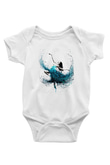 Bale Baskılı Beyaz Unisex Bebek Body - Zıbın