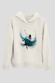 Bale Beyaz Unisex Kapşonlu Sweatshirt