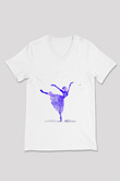 Bale Beyaz Unisex V Yaka Tişört T-Shirt