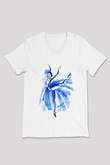Bale Beyaz Unisex V Yaka Tişört T-Shirt
