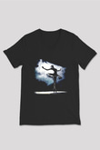 Bale Siyah Unisex V Yaka Tişört T-Shirt