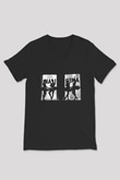 Bale Siyah Unisex V Yaka Tişört T-Shirt