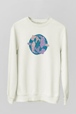 Balık Burcu Baskılı Beyaz Unisex Sweatshirt