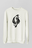 Balık Burcu Baskılı Beyaz Unisex Sweatshirt